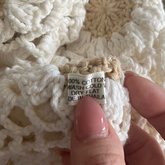 Handmade Crochet Top Small Granny Square Sheer Vintage Grandma Cottagecore Fairy - Picture 12 of 12